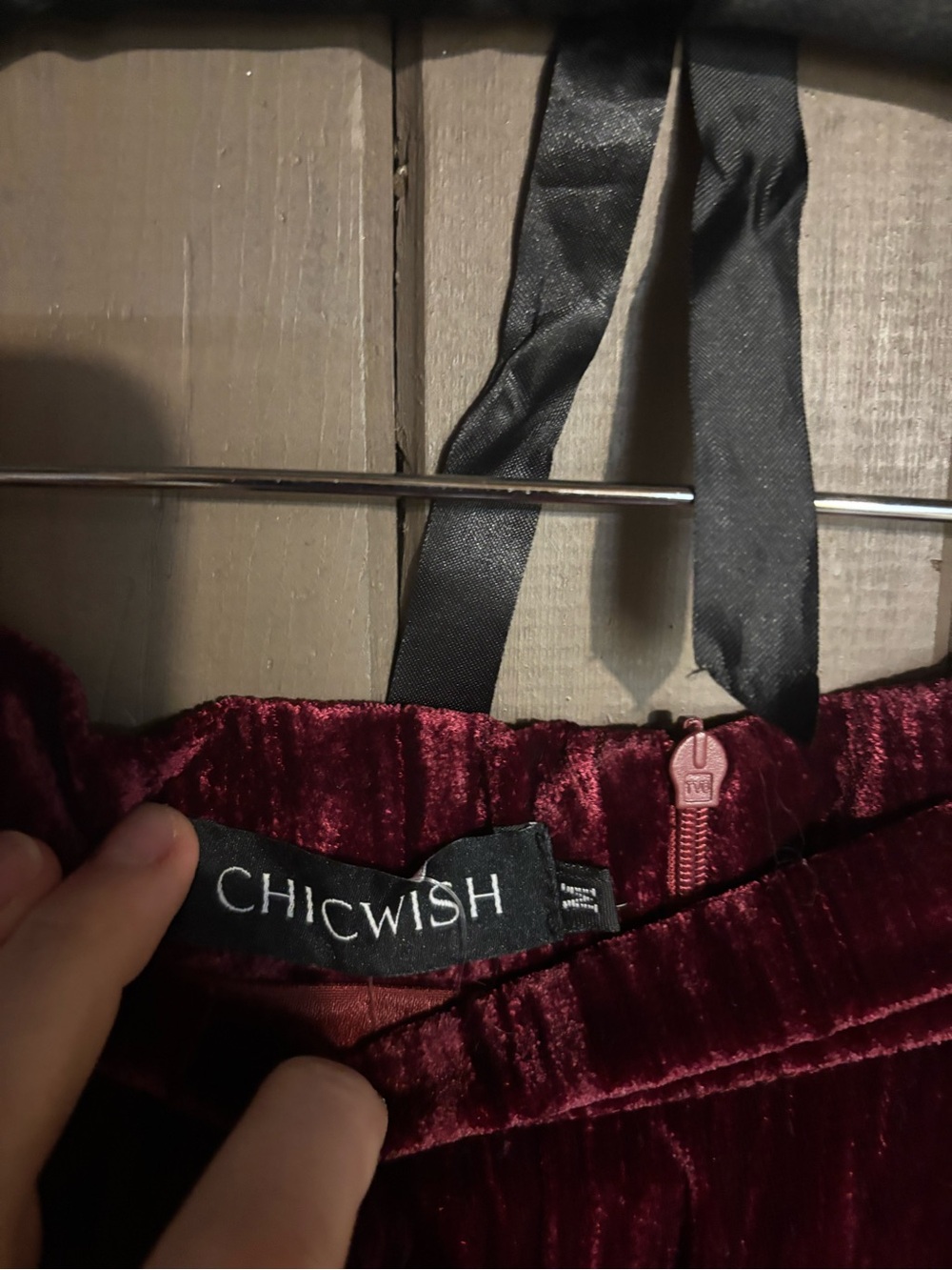 Chicwish Burgundy Velvet skirt.